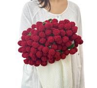 SoffMoiis Couverture de bouquet de fleurs au crochet faite à la main - 150 cm - Rond - Doux et léger - Cadeau romantique pour anniversaire, mariage, décoration d'intérieur, lit, produit fini canapé