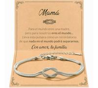 SOFIA FERRER Bracelet en acier inoxydable avec carte de dédicace pour la fête des mères, boîte prête à offrir, idées cadeaux pour mamans, élégant, motif, moyen, Acier inoxydable, Il ne s'agit pas