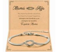SOFIA FERRER Bracelet en acier inoxydable avec carte de dédicace pour la fête des mères, boîte prête à offrir, idées cadeaux pour mamans, élégant, motif, moyen, Acier inoxydable, Il ne s'agit pas