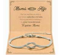 SOFIA FERRER Bracelet en acier inoxydable avec carte de dédicace pour la fête des mères, boîte prête à offrir, idées cadeaux pour mamans, élégant, motif, moyen, Acier inoxydable, Il ne s'agit pas