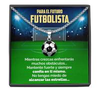 SOFIA FERRER Cadeau pour enfant de 10 ans, pendentif de football pour enfants, cadeau original pour enfant 8, 9, 10, 11, 12 ans, collier homme en acier inoxydable, objets de football pour enfants,