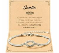 SOFIA FERRER Cadeaux Amica Spécial Anniversaire, Bracelet Argent 925 Femme avec Dédiction Passionnante, Cadeau Sœur, Cadeau Meilleure Amitié Femme, Medium, Métal, Pas de gemme