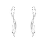 SOFIA MILANI - Boucles d'Oreilles pour Femme en Argent 925 - avec Pierre de Zircon - Boucle d'Oreille Pendantes en Forme de Plume
