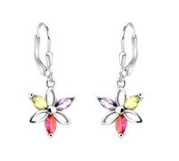 SOFIA MILANI - Boucles d'Oreilles pour Femme en Argent 925 - avec Pierre de Zircon - Boucle d'Oreille Pendantes en Forme de Fleur - E2340