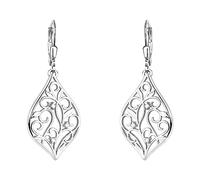 SOFIA MILANI - Boucles d'Oreilles pour Femme en Argent 925 - avec Pierre de Zircon - Boucle d'Oreille Pendantes en Forme de Feuille - E2070