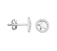 SOFIA MILANI - Boucles d'Oreilles pour Femme en Argent 925 - avec Pierre de Zircon - Boucles d'Oreilles avec Motif en Forme de Clous d'Étoile - 20089