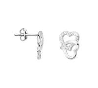 SOFIA MILANI - Boucles d'Oreilles pour Femme en Argent 925 - avec Pierre de Zircon - Boucles d'Oreilles avec Motif en Forme de Clous de Cœur - 20481