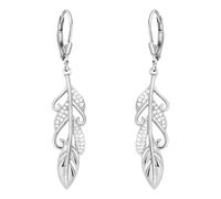 SOFIA MILANI - Boucles d'Oreilles pour Femme en Argent 925 - avec Pierre de Zircon - Boucles d'Oreilles Pendantes avec Motif en Forme de Plume Aile Ange - 20792