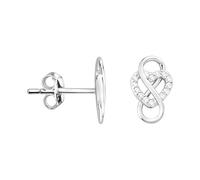 SOFIA MILANI - Boucles d'Oreilles pour Femme en Argent 925 - avec Pierre de Zircon - Clou d'Oreille avec Motif en Forme de Coeur et Infini - 20909