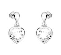 SOFIA MILANI - Boucles d'Oreilles pour Femme en Argent 925 - avec Pierre de Zircon - Clou d'Oreille en Forme de Cœur - E2258