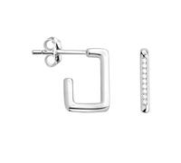 SOFIA MILANI - Boucles d'Oreilles pour Femme en Argent 925 - avec Pierre de Zircon - Clou d'Oreille en Forme de Géométrie - E2403