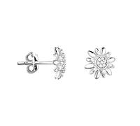 SOFIA MILANI - Boucles d'Oreilles pour Femme en Argent 925 - avec Pierre de Zircon - Clou d'Oreille en Forme de Fleur - E2202
