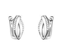 SOFIA MILANI - Boucles d'Oreilles pour Femme en Argent 925 - avec Pierre de Zircon - Clou d'Oreille en Forme d'Ovale - E2048