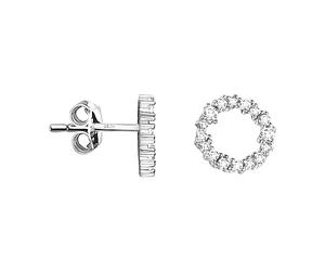 SOFIA MILANI - Boucles d'Oreilles pour Femme en Argent 925 - avec Pierre de Zircon - Clou d'Oreille en Forme de Cercle - E2096