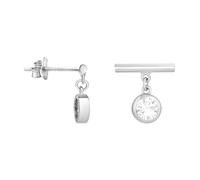 SOFIA MILANI - Boucles d'Oreilles pour Femme en Argent 925 - avec Pierres de Zircon - Boucles d'Oreille Pendantes en Forme de Barre - E1815