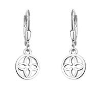 SOFIA MILANI - Boucles d'Oreilles pour Femme en Argent 925 - Boucles d'Oreille Pendantes en Forme de Cercle et Fleur - E1871