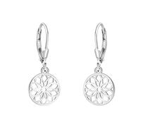 SOFIA MILANI - Boucles d'Oreilles pour Femme en Argent 925 - Boucles d'Oreille Pendantes en Forme de Cercle et Fleur - E1859