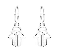 SOFIA MILANI - Boucles d'Oreilles pour Femme en Argent 925 - Boucles d'Oreille Pendantes en Forme de Main de Fatima - E1241