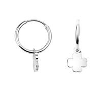 SOFIA MILANI - Boucles d'Oreilles pour Femme en Argent 925 - Boucles d'Oreilles Créoles avec Motif en Forme de Feuille de Trèfle - 20720