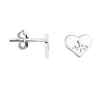 SOFIA MILANI - Boucles d'Oreilles pour Femme en Argent 925 - Clou d'Oreille en Forme de Battement de Coeur - E1664
