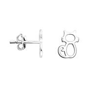 SOFIA MILANI - Boucles d'Oreilles pour Femme en Argent 925 - Clou d'Oreille en Forme de Chat - E1165
