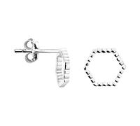 SOFIA MILANI - Boucles d'Oreilles pour Femme en Argent 925 - Clou d'Oreille en Forme d'Hexagone - E1448