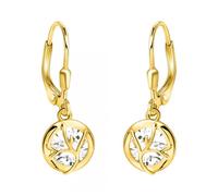 SOFIA MILANI - Boucles d'Oreilles pour Femme en Argent 925 - Plaqué Or - avec Pierre de Zircon - Boucle d'Oreille Pendantes en Forme de Zircone en brindilles - E2657