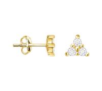 SOFIA MILANI - Boucles d'Oreilles pour Femme en Argent 925 - Plaqué Or - avec Pierre de Zircon - Clou d'Oreille en Forme de Triangle - E1342