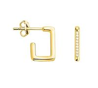 SOFIA MILANI - Boucles d'Oreilles pour Femme en Argent 925 - Plaqué Or - avec Pierre de Zircon - Clou d'Oreille en Forme de Géométrie - E2404