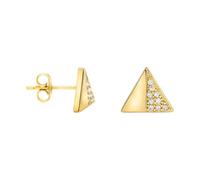 SOFIA MILANI - Boucles d'Oreilles pour Femme en Argent 925 - Plaqué Or - avec Pierre de Zircon - Clou d'Oreille en Forme de Triangle - E1270