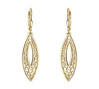 SOFIA MILANI - Boucles d'Oreilles pour Femme en Argent 925 - Plaqué Or - Boucle d'Oreille Pendantes en Forme de Ornement Ovale - E2073