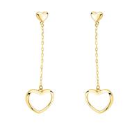 SOFIA MILANI - Boucles d'Oreilles pour Femme en Argent 925 - Plaqué Or - Boucle d'Oreille Pendantes en Forme de Cœur - E2584
