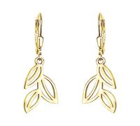 SOFIA MILANI - Boucles d'Oreilles pour Femme en Argent 925 - Plaqué Or - Boucle d'Oreille Pendantes en Forme de Feuille - E2161