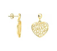 SOFIA MILANI - Boucles d'Oreilles pour Femme en Argent 925 - Plaqué Or - Boucle d'Oreille Pendantes en Forme de Cœur - E2663