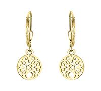 SOFIA MILANI - Boucles d'Oreilles pour Femme en Argent 925 - Plaqué Or - Boucles d'Oreille Pendantes en Forme de Cercle Ornement - E1858