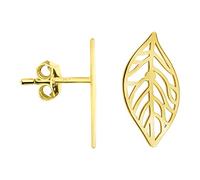SOFIA MILANI - Boucles d'Oreilles pour Femme en Argent 925 - Plaqué Or - Clou d'Oreille avec Motif en Forme de Feuille - 20906