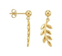 SOFIA MILANI - Boucles d'Oreilles pour Femme en Argent 925 - Plaqué Or - Clou d'Oreille avec Motif en Forme Feuille - 21081