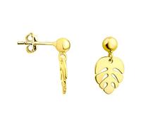 SOFIA MILANI - Boucles d'Oreilles pour Femme en Argent 925 - Plaqué Or - Clou d'Oreille avec Motif en Forme Feuille - 21075