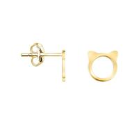 SOFIA MILANI - Boucles d'Oreilles pour Femme en Argent 925 - Plaqué Or - Clou d'Oreille en Forme de Chat - E2618