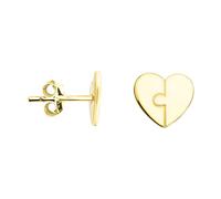SOFIA MILANI - Boucles d'Oreilles pour Femme en Argent 925 - Plaqué Or - Clou d'Oreille en Forme de Coeur Casse-tête - E1194