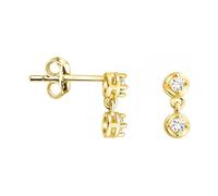 SOFIA MILANI - Boucles d'Oreilles pour Femme en Argent 925 - Plaqué Or - Clou d'Oreille en Forme de Pierre de Zircon - E1551