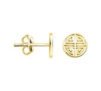 SOFIA MILANI - Boucles d'Oreilles pour Femme en Argent 925 - Plaqué Or - Clou d'Oreille en Forme de Shou Zen - E2665