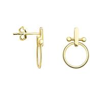 SOFIA MILANI - Boucles d'Oreilles pour Femme en Argent 925 - Plaqué Or - Clou d'Oreille en Forme de Symbole de Vénus Cercle - E1419