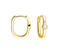 SOFIA MILANI - Boucles d'Oreilles pour Femme en Argent 925 - Plaqué Or - Créole en Forme de Pierre de Zircon - E2632