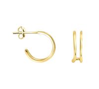 SOFIA MILANI - Boucles d'Oreilles pour Femme en Argent 925 - Plaqué Or - Créole en Forme Double - E1517