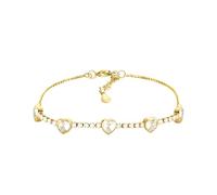 Sofia Milani - Bracelet pour Femme en Argent 925 - Plaqué Or - avec Pierre de Zircon - avec Pendentif en Forme de Cœur - B0370