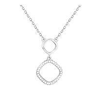 Sofia Milani - Collier pour Femme en Argent 925 - avec Pierre de Zircon - avec Pendentif en Forme de Cercle - N0554
