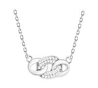 Sofia Milani - Collier pour Femme en Argent 925 - avec Pierre de Zircon - avec Pendentif en Forme de Cercle - N0546