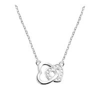 Sofia Milani - Collier pour Femme en Argent 925 - avec Pierre de Zircon - avec Pendentif en Forme de Cœur Double - N0664