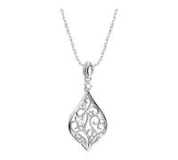 Sofia Milani - Collier pour Femme en Argent 925 - avec Pierre de Zircon - avec Pendentif en Forme de Feuille Fleur - N0646